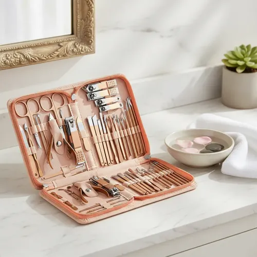Estuche Portatil D Manicura Y Pedicura Profesional 30 Piezas
