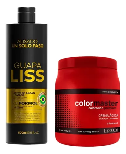 Alisado Guapa Liss 500gr + Máscara Extra Ácida Fidelité 1kg