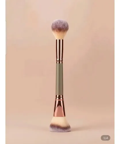 Brocha Dual De Maquillaje Mango Plastico Generica