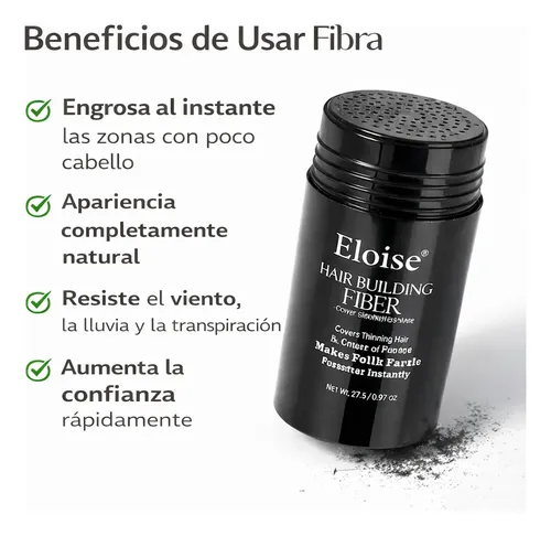 Fibra Relleno Capilar Polvo Textura Eloise Cubre Calvicie