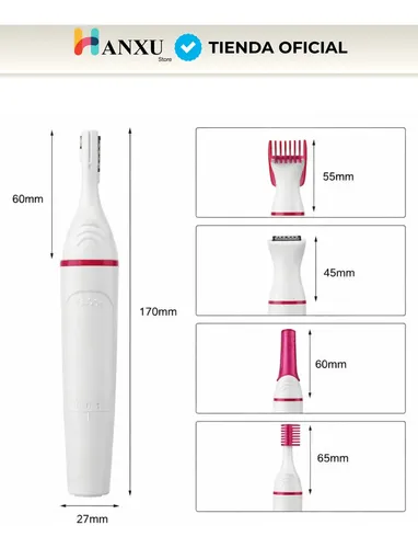Depiladora Afeitadora Mujer 5 En 1 Facial Corporal Sin Dolor