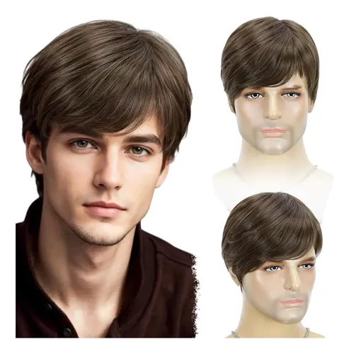 Peluca Corta Y Voluminosa Natural Para Hombre