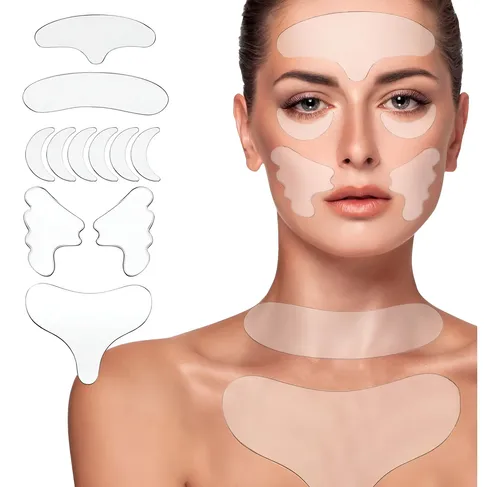 18 Parches Faciales Reutilizables Rostro Antiedad Cuello