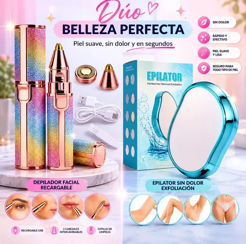 Kit Depilador Facial 2en1 Cejas Nariz + Piedra Depiladora