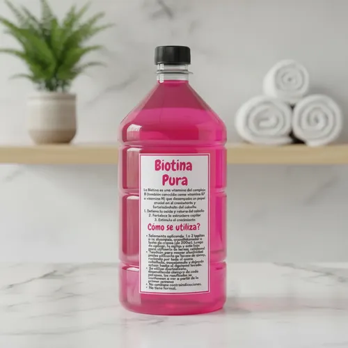 Biotina Pura Anticaída Y Crecimiento Capilar 1 Litro X 2 Uni