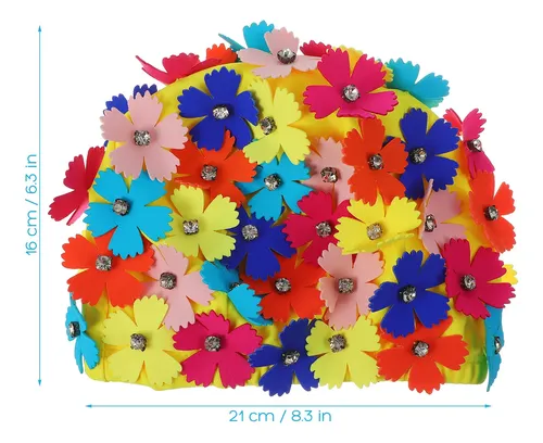 1 Pieza Sombrero De Baño Floral Para Mujer En Nylon