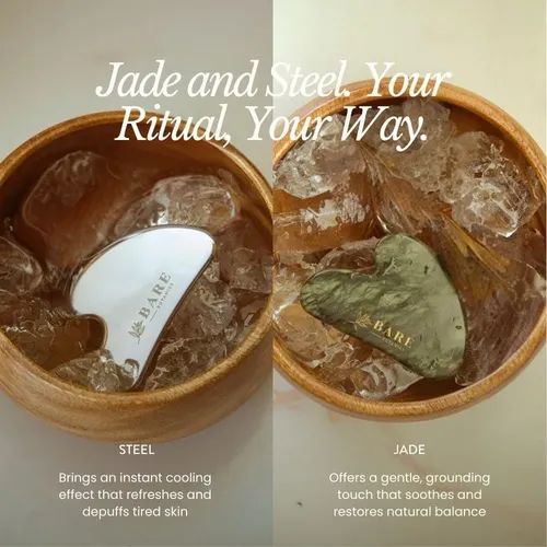 Jade Gua Sha Verde Para Rostro Anti Hinchazón Y Drenaje