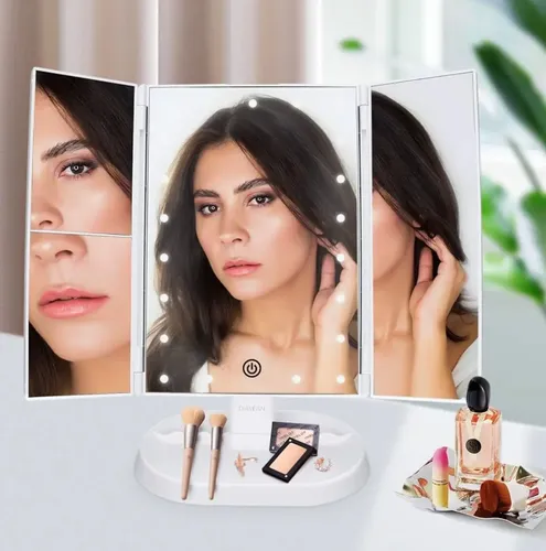 Espejo Maquillaje 21 Luces Led Touch Screen Aumento 1x/2x/3x