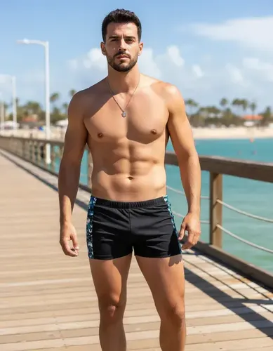 Short Natacion Hombre Resistente Cloro Repele Agua Y Gorro