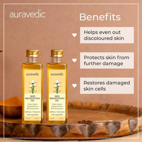 Aceite Para La Piel Auravedic Radiant Con Cúrcuma, Azafrán Y