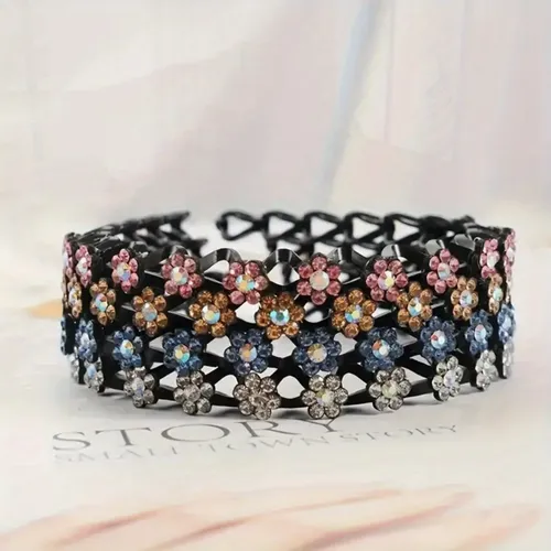 Vincha Peineta Con Strass Y Cuentas X4 Mujer 4 Pieces/pack