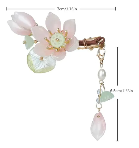 Prendedores Florales Rosa Hechos A Mano Para Pelo