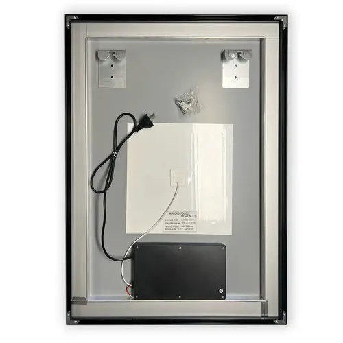 Espejo Rectangular MirrorOn Nilo Negro con Luz LED Regulable de Pared