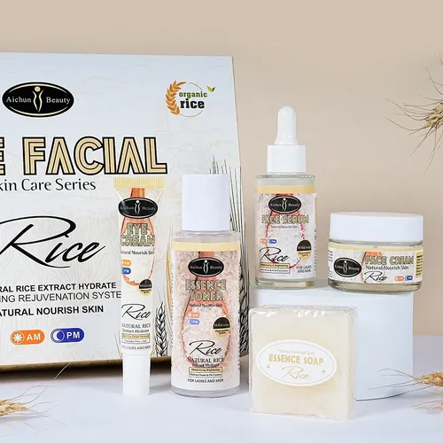 Kit Combo Skincare Aichun Bt Extractos De Arroz X5 Productos
