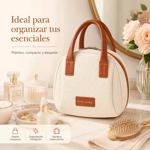 Bolso Neceser Organizador Maquillaje Mujer Matelaseado