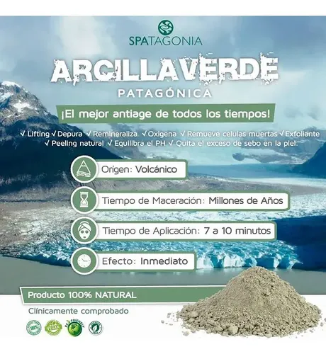 Arcilla Verde Volcánica 3 Kg Spatagonia