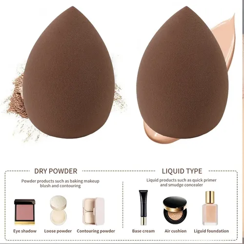 1set 4 Esponjas Maquillaje Con Estuche Plástico A *2