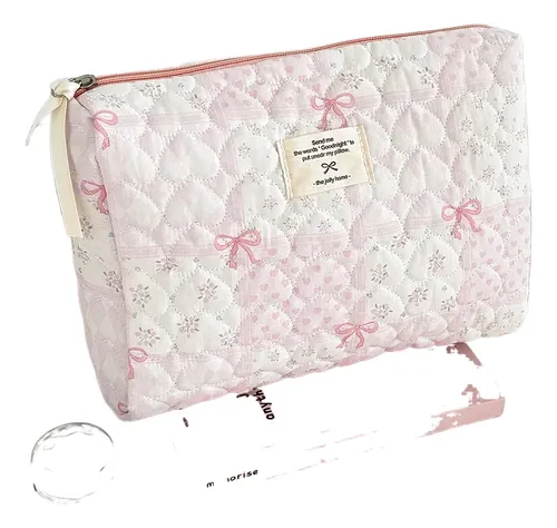 3pcs Bolsa Maquillaje Algodón Acolchada Con Estampado /