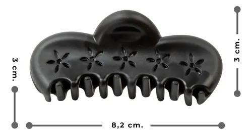 Broches de Pelo Iko Shop Flor Calada Nylon Negro Pack 12 Piezas