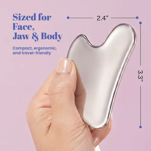 Gua Sha Roselynboutique Acero Inoxidable Masajeador Facial
