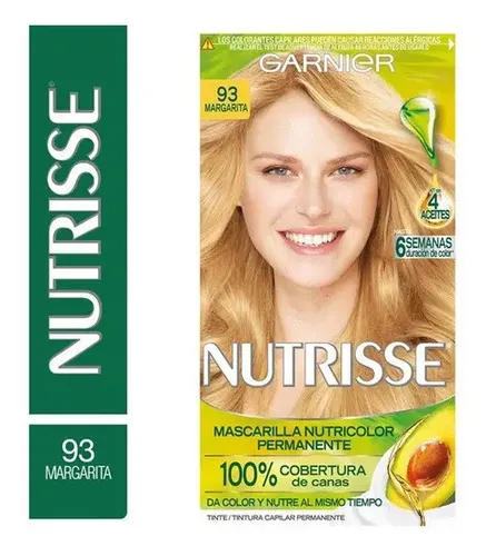 Tintura Nutrisse Permanente Tono 93 Margarita con Cobertura de Canas