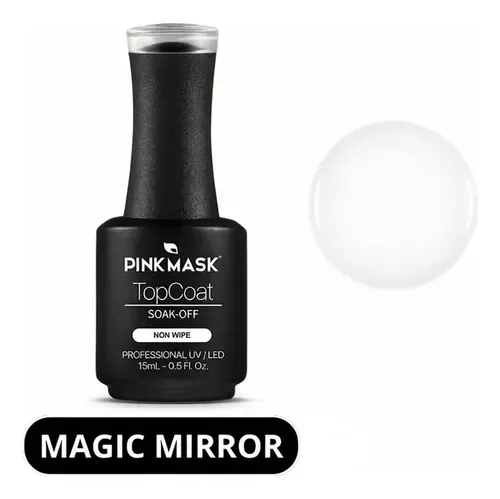 Magic Mirror Top Coat Pink Mask Para Aplicar Polvos