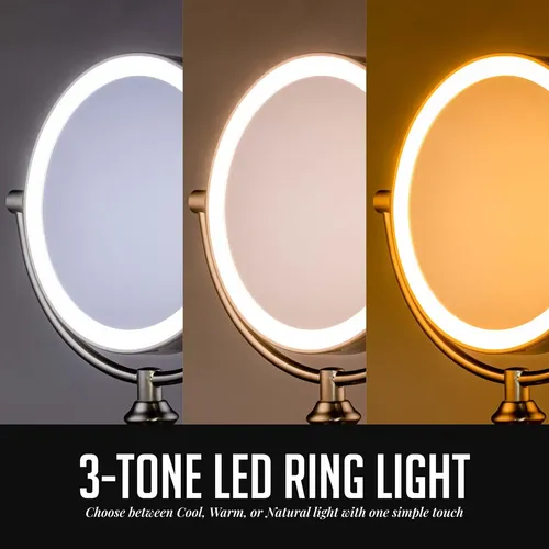 Espejo De Maquillaje Ovente 8 De Mesa Iluminado Con Aumento