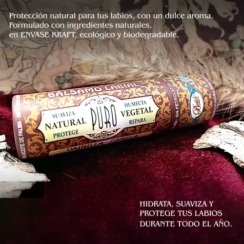 Protector Labial Vegano Vainilla Y Canela Para Labios Secos
