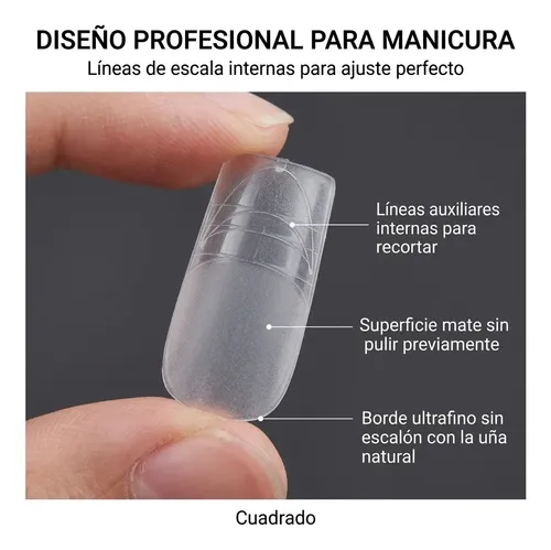 Tips Para Uñas Soft Gel Forma Cuadrada Mate 500 Unidades