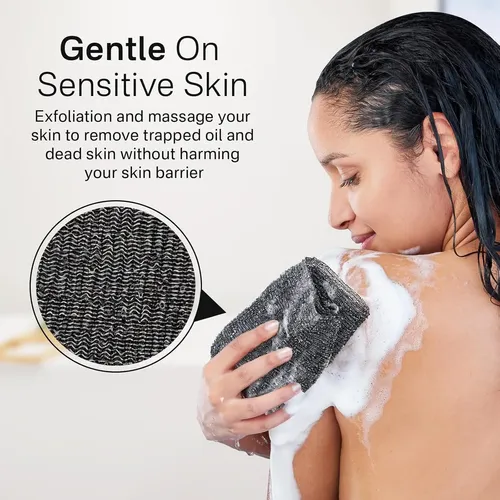 Toallón Exfoliante Gris Para Ducha Y Baño Corporal