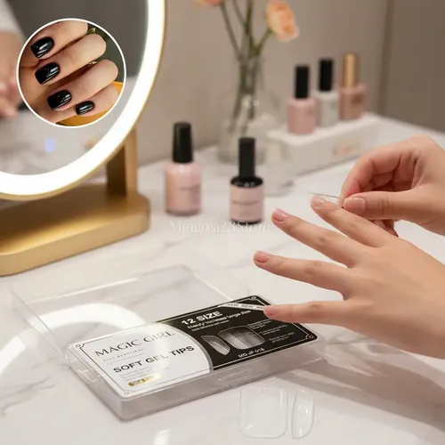 Tips Soft Gel Cuadradas Cortas Caja X504 Calidad Premium