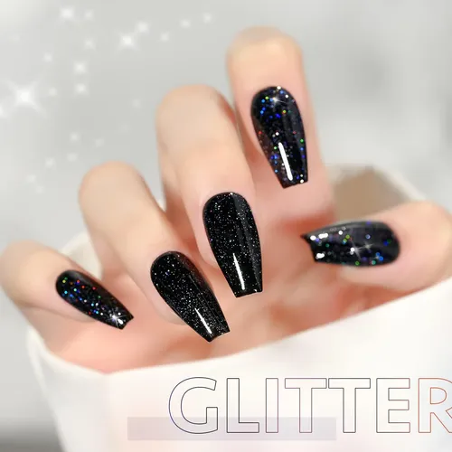 Top Coat De Gel Glitter Gaoy 16 Ml Plateado Iridiscente