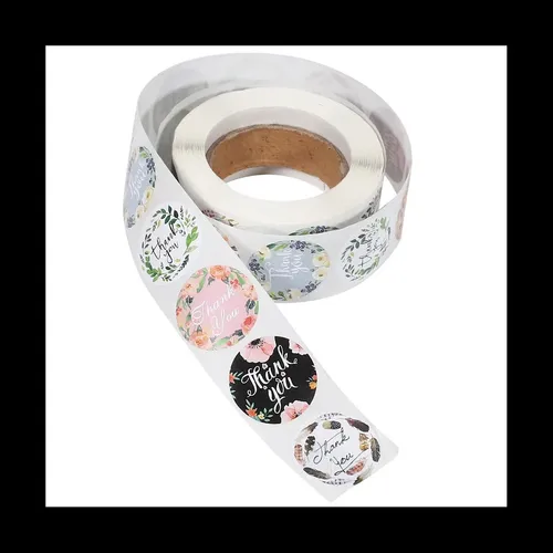 2500 Unidades/rollo De 8 Tipos De Pegatinas Florales De Agra