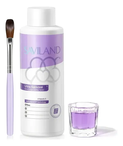 Líquido Monómero Acrílico Saviland 4 Oz Con Brocha #12 Y