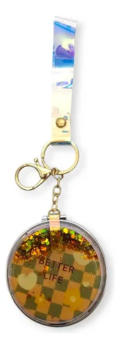 Espejo Metal Glitter Cartera Doble Aumento Regaleria
