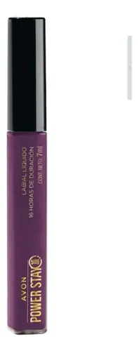 Labial Liquido Avon Intransferible Power On Plum Acabado Mate Color Violeta oscuro