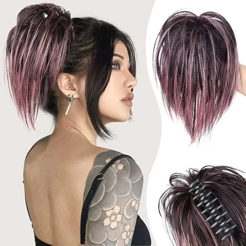 Moño Clipin Postizo Simulación Cabello Natural