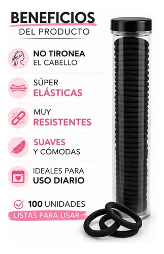 Colitas Para Pelo X100 Lycra Elásticas Pack Gomitas Cabello