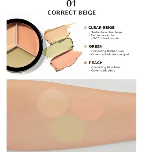 Concealer Triple Foto Thesaem 01 Correct Beige