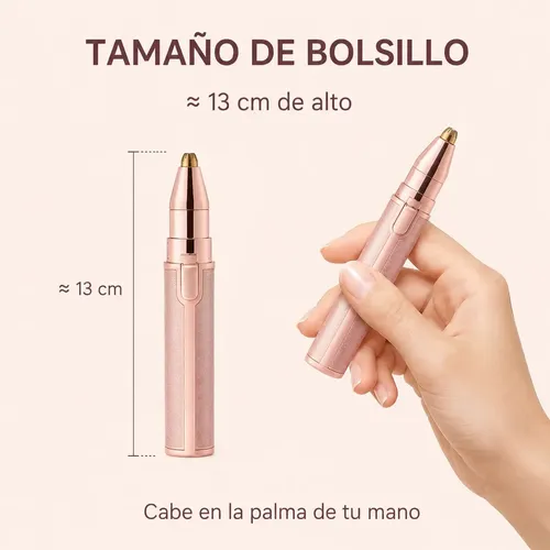 Depilador Mini Electrico 2 En 1 Vello Facial Y Cejas Rosa