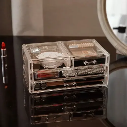 Organizador Maquillaje De Acrílico Para Cosméticos 4 Cajones