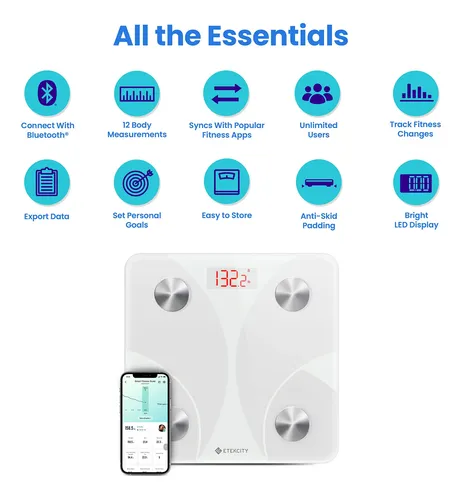 Báscula De Baño Digital Inteligente Etekcity 180 Kg