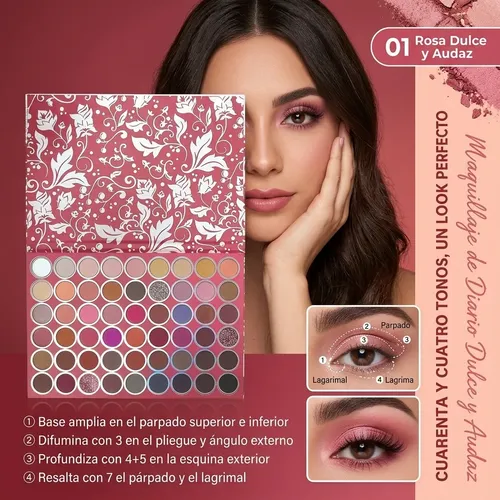 Paleta De Sombras Ojos 54 Tonos Multitextura Maquillaje