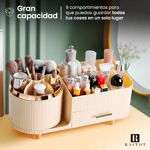 Organizador Maquillaje Porta Cosmetico Giratorio Escritorio