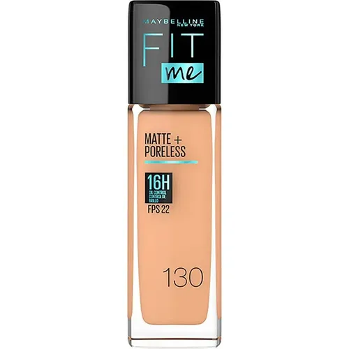 Base Líquida Maybelline Fit Me Matte + Poreless Fps 22 30ml Tono 130 Buff beige