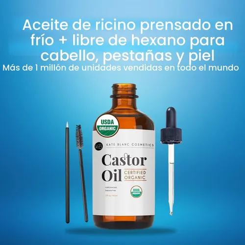 Aceite De Ricino Premium 60 Ml Prensado En Frío Cosmetico