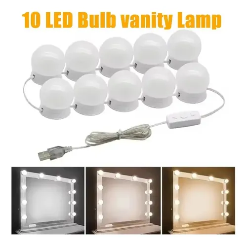 Luces Led Para Espejo Con 14 Bombillas Regulables, 10 Nivele