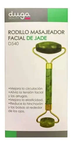 Masajeador Facial Corporal Rodillo Piedra Jade Verde Premium