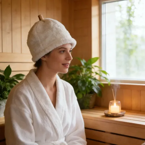 Gorro De Sauna Para Spa, Baño De Vapor Con Trabilla, Unisex