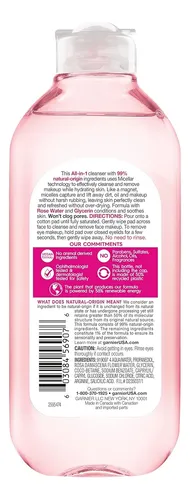 Agua Limpiadora Micelar Garnier All-in-1 Para Maquillaje